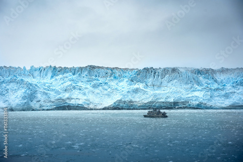 Close up view on the glaciers in Alaska, glacier landscape