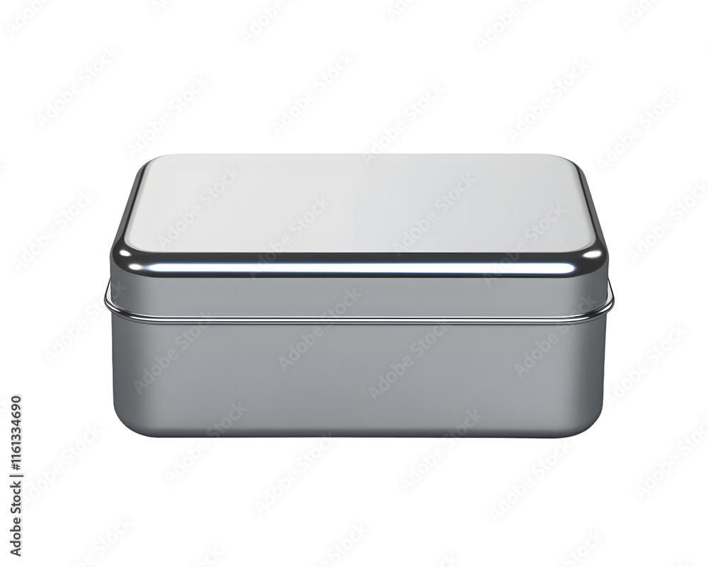Stainless steel or tin metal shiny silver box container mock up for packaging Design. 3d illustration. Stainless steel or tin metal shiny silver box container mock up for packaging Design. 3d illustration.