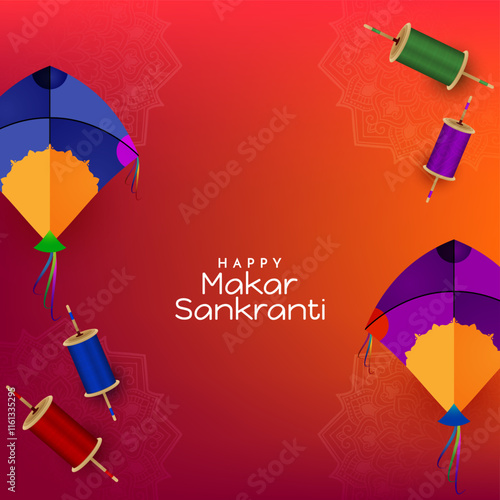 Cultural Happy Makar Sankranti Indian festival celebration card