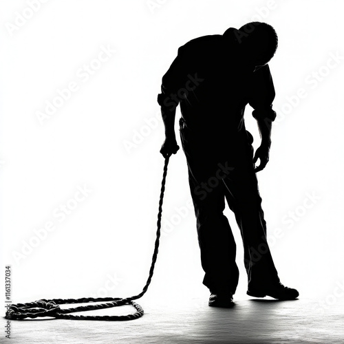 Person Pulling Isolated