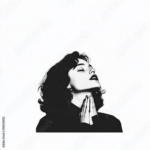 Woman Prayer Silhouette, Bl...