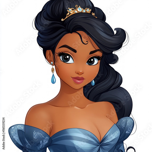 Princess In Dress Isolated
