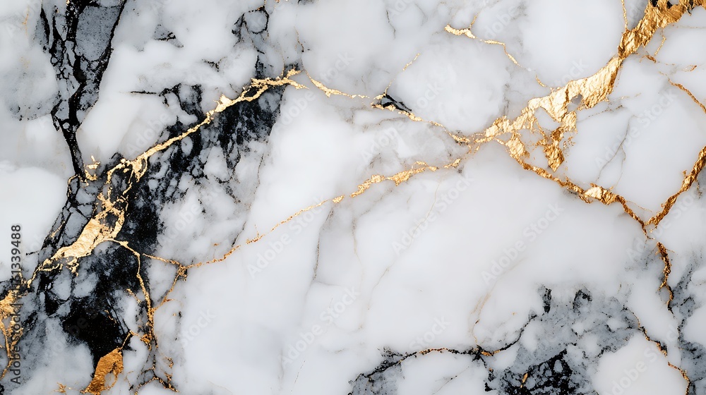 Close-up black and white marble texture with golden veins, elegant and luxurious background perfect for design projects. Close-up black and white marble texture with golden veins, elegant and luxurious background perfect for design projects.