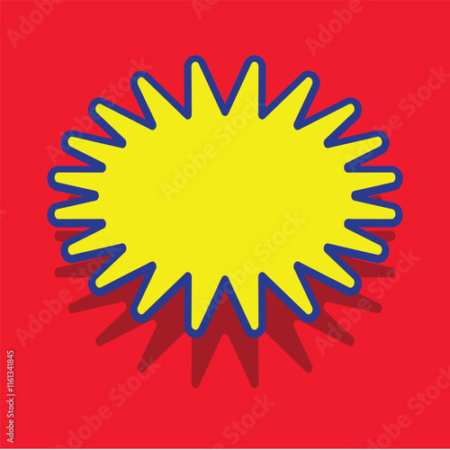 Red and yellow explosion-like balloon frame, background illustration