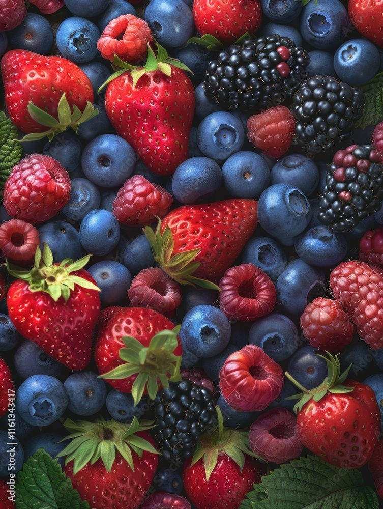 A vibrant assortment of fresh berries. A vibrant assortment of fresh berries.