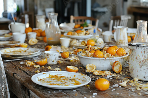 Mouldy Food, Served On A Table
