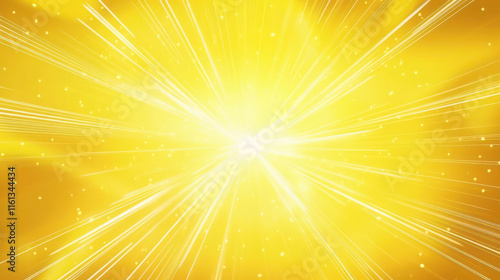 Yellow abstract background with light of sunburst. yellow starburst with halftone. sun ray retro background with flash