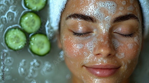 Cucumber Face Mask Bubbles Spa