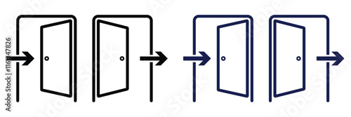 Exit door icon set vector illustration.