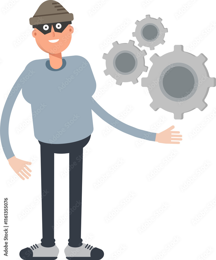Thief Character Holding Gears
Thief Character Holding Gears