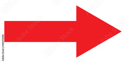 Long arrow icon vector . Long arrow pointing Right . Red arrow icon vector. long arrow isolated on white background. Long Red arrow icon vector illustration.