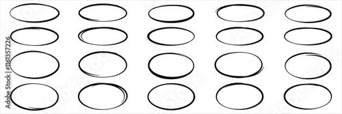 Circle line sketch icon in hand drawn style. Circular scribble doodle vector. Pencil or pen bubble sign business concept.