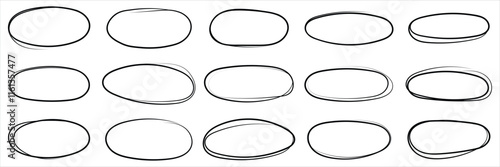 Circle line sketch icon in hand drawn style. Circular scribble doodle vector. Pencil or pen bubble sign business concept.