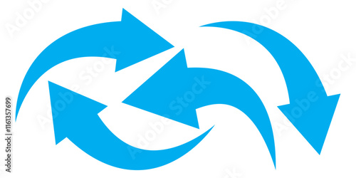 Free Download Set of long blue curve arrow icon vector . blue curve arrow icon set. long arrow icon set. curve arrow vector illustration.  Curved or arch arrow icon isolated. - GFXLoad