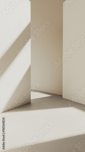 Wallpaper Mural minimalist photo studio background, white bright realistic backdrop with light, shadows and empty space for text and creative designs Torontodigital.ca