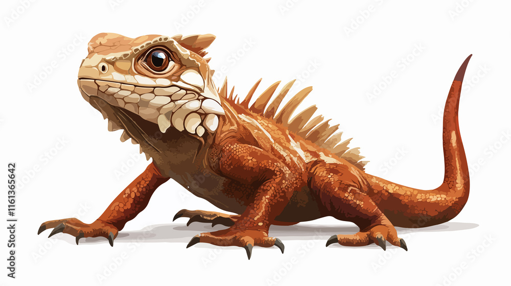 Obraz premium Colorful Cartoon Iguana Illustration: Fun Vector Lizard Reptile Design