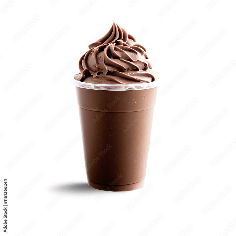 chocolate frozen yogurt in takeaway cup isolated on transparent background chocolate frozen yogurt in takeaway cup isolated on transparent background