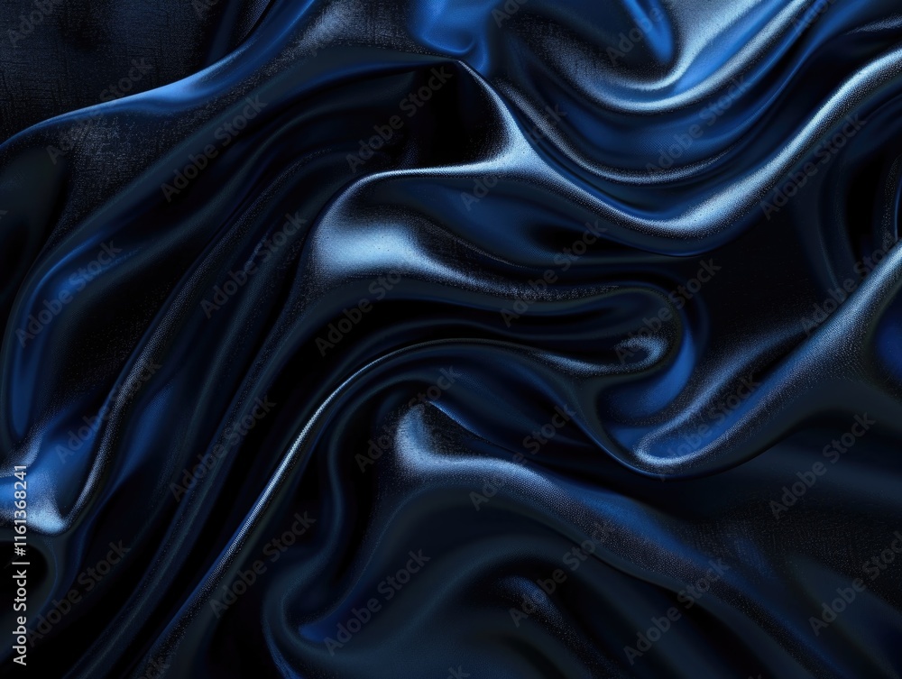 Obraz premium Close up of soft blue fabric with flowing ripples and folds.