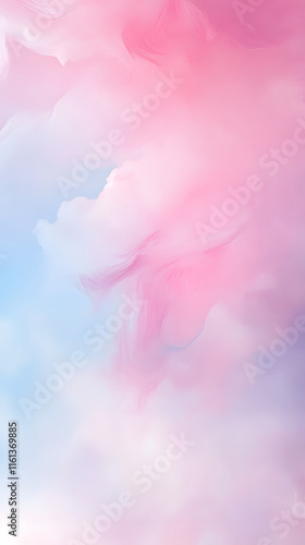 Abstract background with soft gradients of pink and blue, creating a dreamy and serene atmosphere reminiscent of clouds and tranquility