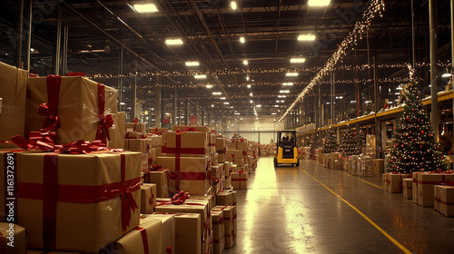 Wallpaper Mural Festive Warehouse  Christmas Gifts  Logistics  Holiday Season Torontodigital.ca