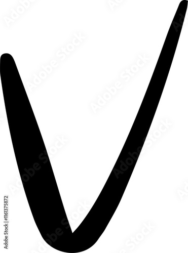 Simple, bold check mark symbol represents confirmation, agreement, or positive outcome, conveying a sense of accomplishment and correctness