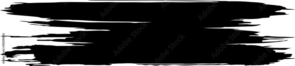 Three horizontal black brush strokes create a textured banner effect on a clean white background, adding a touch of abstract art and grunge style Three horizontal black brush strokes create a textured banner effect on a clean white background, adding a touch of abstract art and grunge style