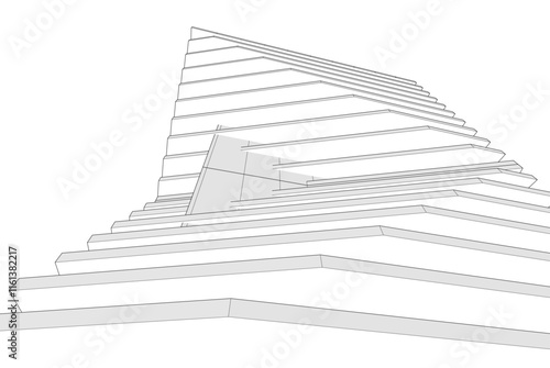 Abstract 3d architecture, vector background