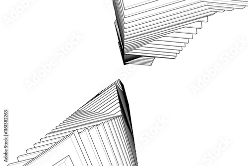 Abstract 3d architecture, vector background