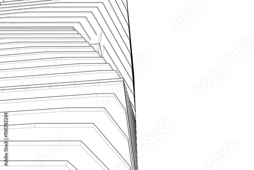 Abstract 3d architecture, vector background