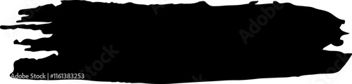 Wide black brush stroke forming a textured banner shape, adding a grunge or artistic flair to designs. Perfect for enhancing backgrounds with a bold, modern touch