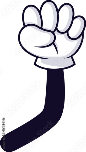 Cartoon hand displaying a playful gesture with four fingers raised, humorously symbolizing a specific meaning or form of communication in a vibrant and expressive manner