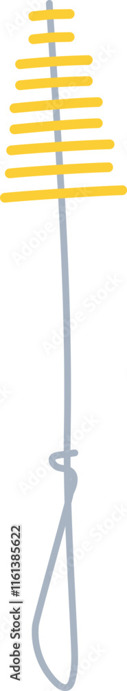 Yellow spiral pipe cleaner resting on a white background, featuring a convenient hanging loop, perfect for various crafts and creative projects, enhancing artistic expression and imaginative play Yellow spiral pipe cleaner resting on a white background, featuring a convenient hanging loop, perfect for various crafts and creative projects, enhancing artistic expression and imaginative play