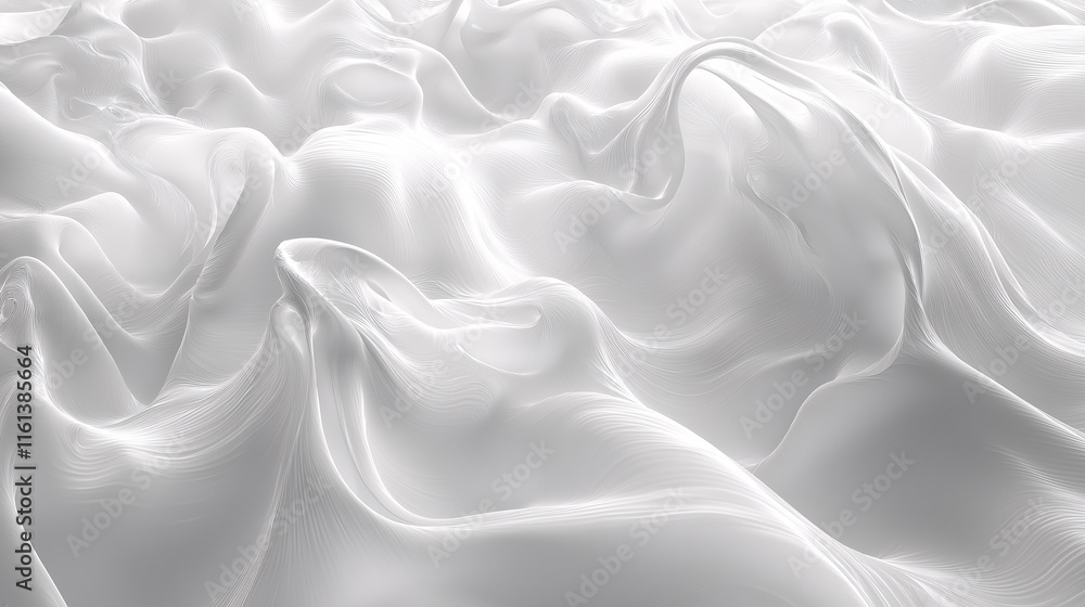 Obraz premium A white fabric with a pattern of waves and ripples