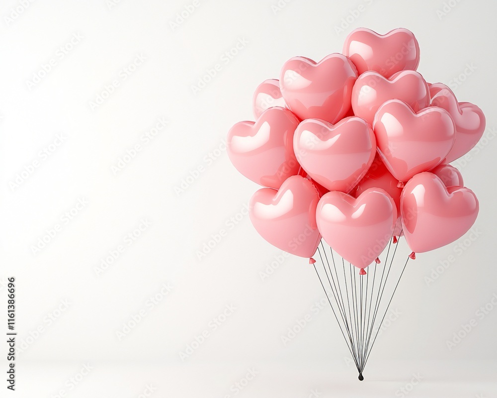 Valentine's Day Pink Heart Balloons Romantic Love Valentines Day Celebration Valentine's Day Pink Heart Balloons Romantic Love Valentines Day Celebration
