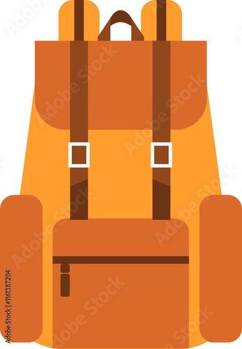 Backpack featuring two adjustable brown straps and buckles, ideal for hiking, camping, or school trips, showcased against a clean white background. Perfect for adventure and travel