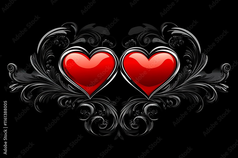 An abstract Valentine's Day background filled with swirling hearts in vibrant reds and pinks, evoking love and romance in a dreamy design. An abstract Valentine's Day background filled with swirling hearts in vibrant reds and pinks, evoking love and romance in a dreamy design.