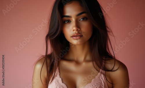 Young South Asian woman in soft lighting photo