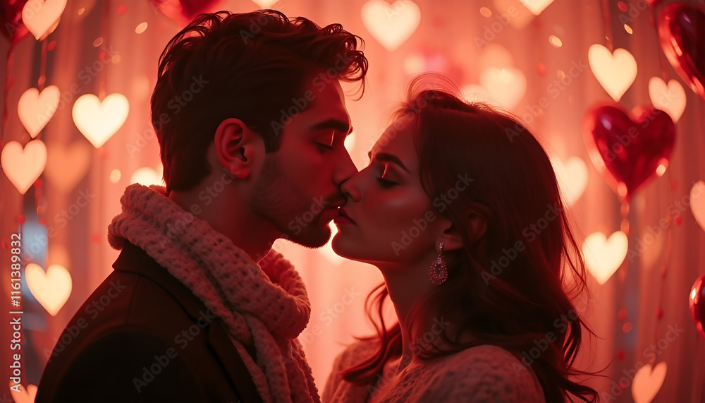 Romantic Kiss Couple Soft Focus Background Romantic Kiss Couple Soft Focus Background