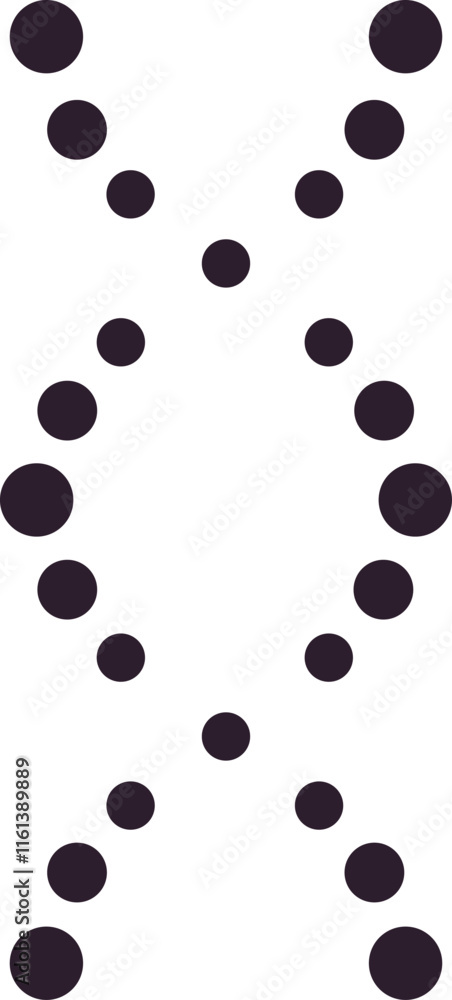 Black dots moving and converging, creating a double helix shape resembling a DNA strand against a clean white backdrop, symbolizing genetic coding or scientific processes Black dots moving and converging, creating a double helix shape resembling a DNA strand against a clean white backdrop, symbolizing genetic coding or scientific processes
