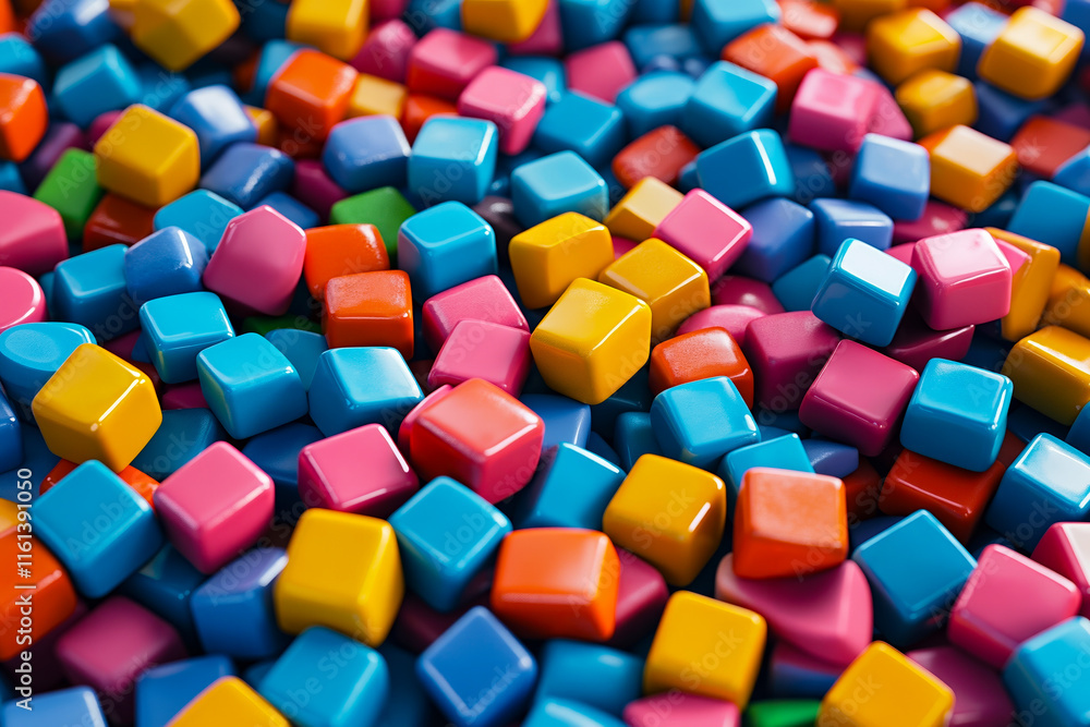 A pile of brightly colored cubes sitting on top of each other A pile of brightly colored cubes sitting on top of each other