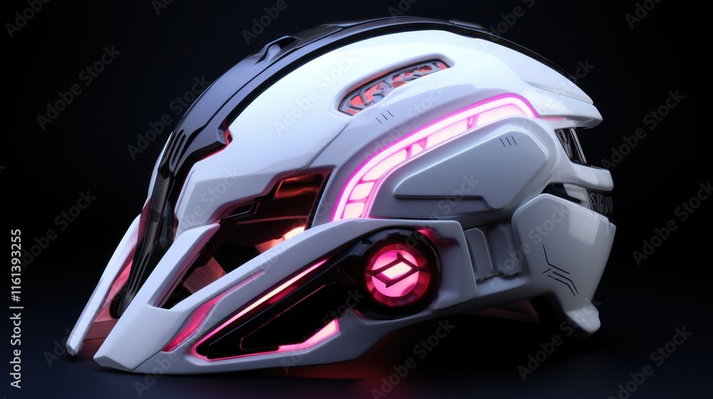 Fototapeta premium Futuristic Helmet Design: Cyberpunk Inspired Headgear