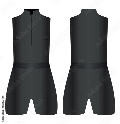 Black female romper pants. vector