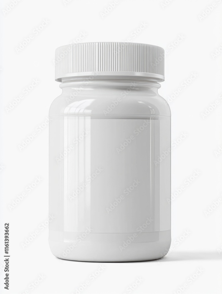 3D Rendered Container for Pills, Isolated on White Background with Realistic Details 3D Rendered Container for Pills, Isolated on White Background with Realistic Details