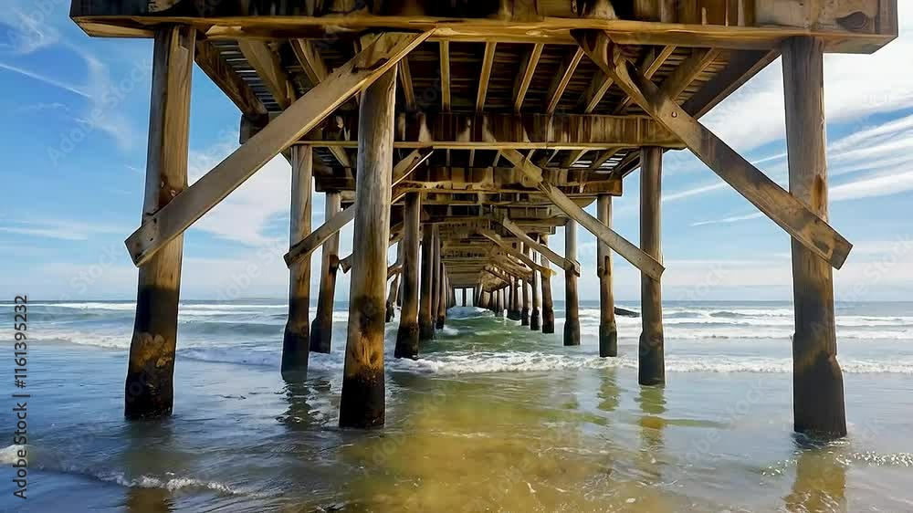 a pier and the ocean a pier and the ocean