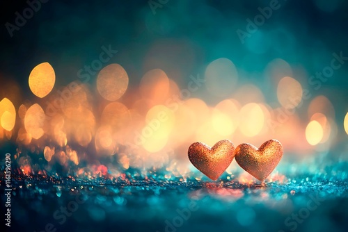 An abstract Valentine's Day background filled with swirling hearts in vibrant reds and pinks, evoking love and romance in a dreamy design.