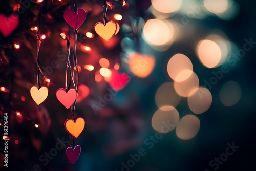 An abstract Valentine's Day background filled with swirling hearts in vibrant reds and pinks, evoking love and romance in a dreamy design.