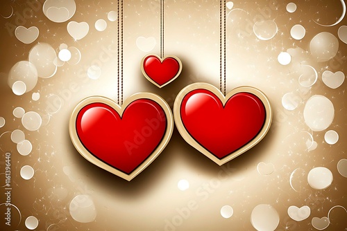 An abstract Valentine's Day background filled with swirling hearts in vibrant reds and pinks, evoking love and romance in a dreamy design.