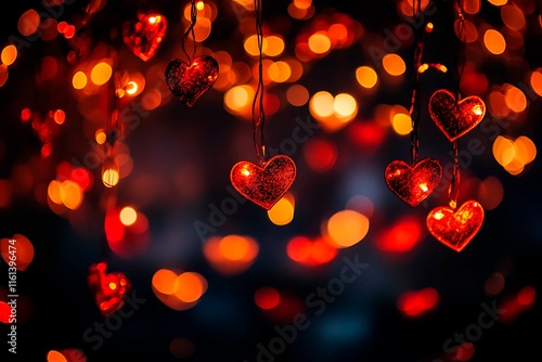 An abstract Valentine's Day background filled with swirling hearts in vibrant reds and pinks, evoking love and romance in a dreamy design.