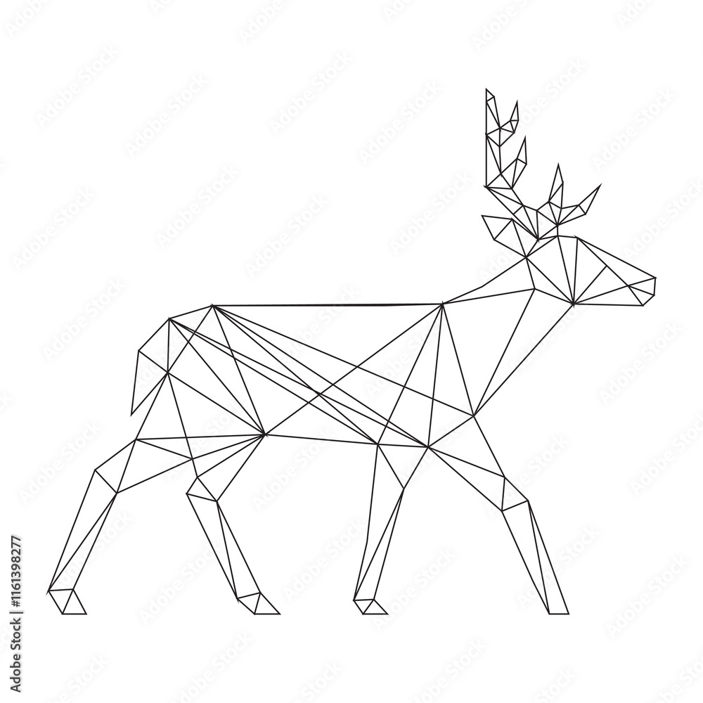 logo of deer frame, polygon illustration logo of deer frame, polygon illustration