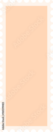 Simple yet elegant blank postage stamp design featuring a light orange background and a decorative white perforated border, ideal for collectors and mail enthusiasts